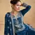 Blue Chinon Pant Salwar Suit