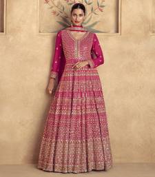 Pink Viscose Anarkali Gown Set