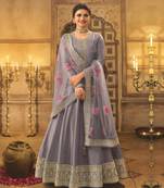 Light Violet Silk Anarkali Suit for Women
