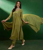 Mahendi georgette fabric embroidery work festive wear salwar suit