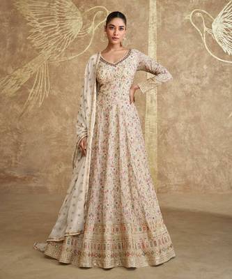 Multicolor Georgette Anarkali Gown Set 1