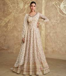 Multicolor Georgette Anarkali Gown Set