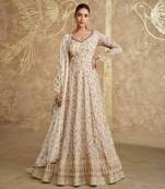 Multicolor Georgette Anarkali Gown Set