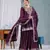Purple Chinnon Kurta Set for Women