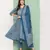 women blue floral anarkali kurta pant and dupatta set