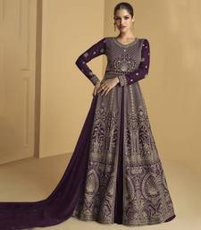 Purple Georgette Anarkali Salwar Suit