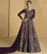 Purple Georgette Anarkali Salwar Suit