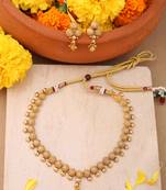 Gold-Plated Necklace Set with Earrings