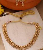 Yellow Gold-Plated Necklace Set for Wedding Glamour