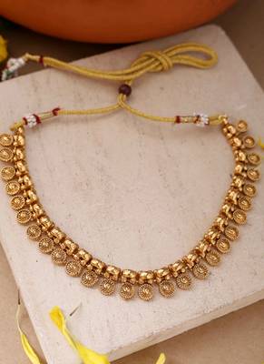 Yellow Gold-Plated Necklace Set for Wedding Glamour 7