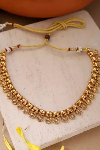 Yellow Gold-Plated Necklace Set for Wedding Glamour
