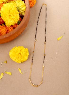 Yellow Gold Mangalsutra With Yellow Beads 5