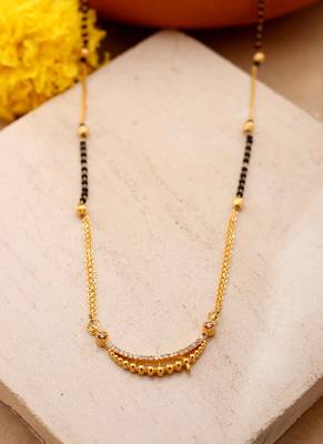 Yellow Gold Mangalsutra With Yellow Beads 6