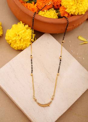 Yellow Gold Mangalsutra With Yellow Beads 7