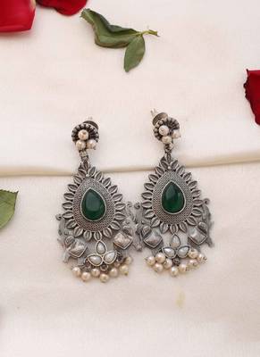 Long Silver Contemporary Earrings 5