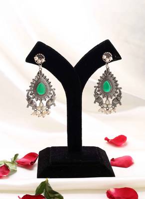Long Silver Contemporary Earrings 6