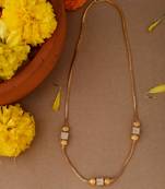 Gold plated necklace with square and ball pendants