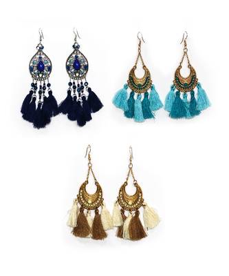 stylish tassel earrings pack of 4 1