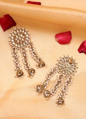 Kundan pearl tassel earrings 9