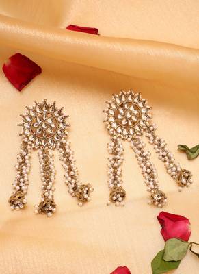 Kundan pearl tassel earrings 10