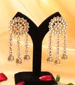 Kundan pearl tassel earrings