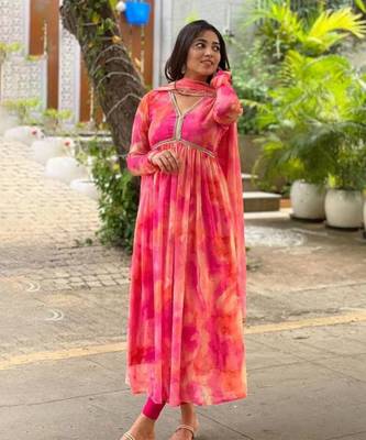 Multicolor Georgette Anarkali Set 1