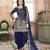 Blue Designer Taffeta Silk Punjabi salwar suit