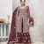 Brown dori with sequince embroidery twill net festive palazzo straight pakistani salwar suit dupatta semi stitched