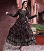 Eskort Creations Black Floral Anarkali Kurta 