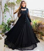 SOLID LONG FLAIR LESS BODER SET WITH DUPATTA 