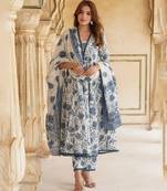 Off-white cotton printed kurta Set