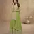 Light green real chinon embroidered Palazzo suit