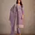 Purple Embroidered Organza Salwar Suit