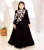 Regal burgundy velvet anarkali gown