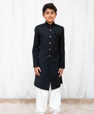 Black sherwani with salwar 1