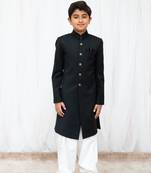 Black sherwani with salwar