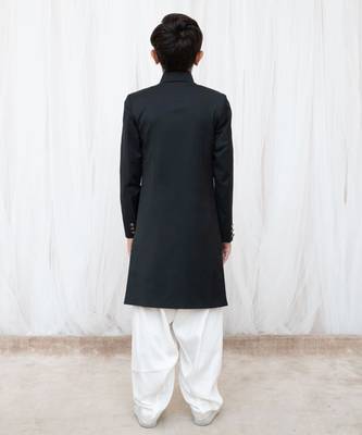 Black sherwani with salwar 3