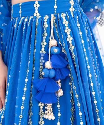 Blue embroidered lehenga set 2