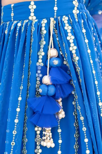Blue embroidered lehenga set