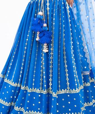 Blue embroidered lehenga set 3