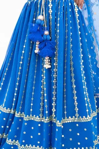 Blue embroidered lehenga set