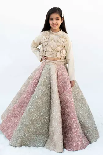 Golden embroidered lehenga set