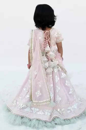 Pink gota embroidered lehenga set
