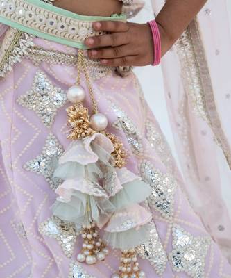 Pink gota embroidered lehenga set 3