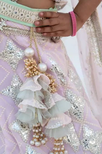 Pink gota embroidered lehenga set