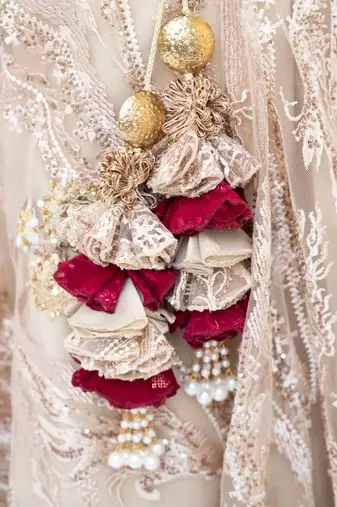 Golden embroidery lehenga with 3d flowers choli