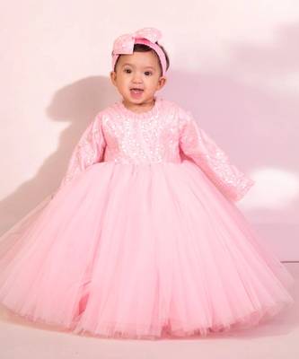 Pink embroidered & net gown 3