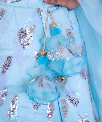 Blue sequence embroidery lehenga set 2