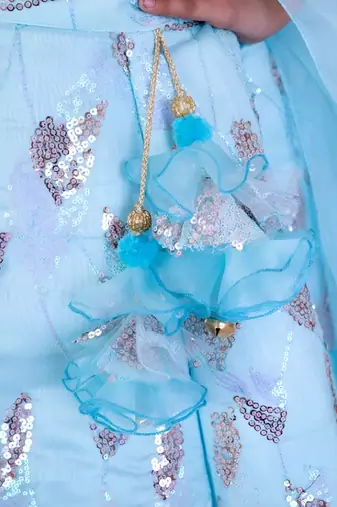 Blue sequence embroidery lehenga set