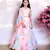 Pink & blue embroidered lehenga set